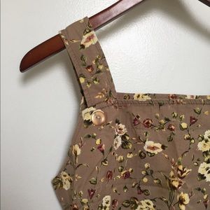 Cotton floral overall dress